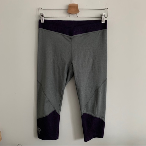 Adidas Capris-Grey and Purple-Asymmetrical Waist